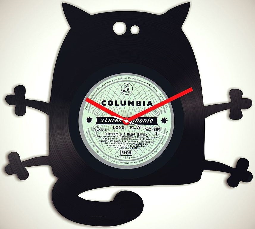 طرح فایل ساعت دیواری طرح گربه بدخلق مناسب برای استفاده در دستگاه های cnc چوب و cnc لیزر - laser cut grumpy cat wall clock cdr file