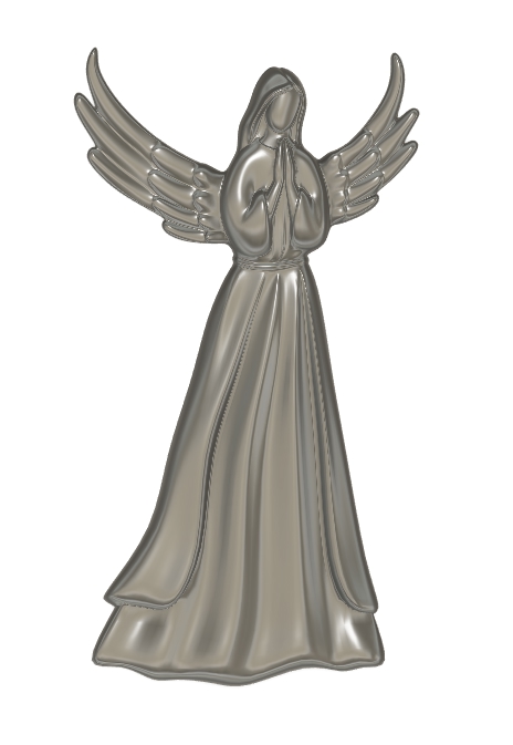طرح مدل سه بعدی فرشته برجسته برای cnc مناسب برای استفاده در دستگاه های cnc چوب و cnc لیزر - angel 3d model relief for cnc stl file
