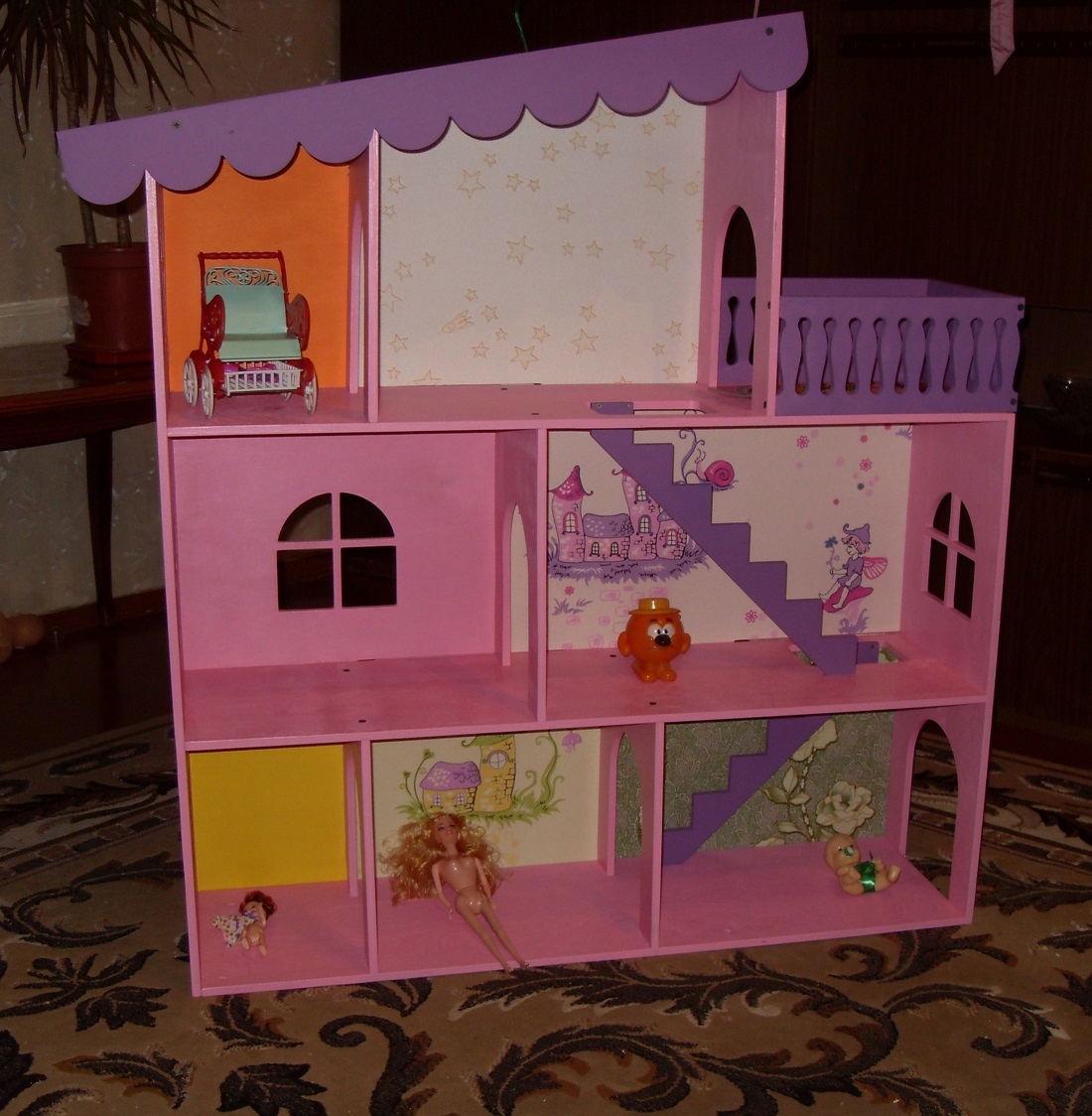 طرح خانه چوبی باربی مناسب برای استفاده در دستگاه های cnc چوب و cnc لیزر - laser cut wooden barbie house cdr file