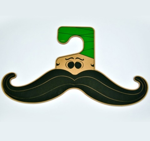 طرح آویز لباس طرح سبیل مناسب برای استفاده در دستگاه های cnc چوب و cnc لیزر - laser cut moustache clothing hanger cdr file