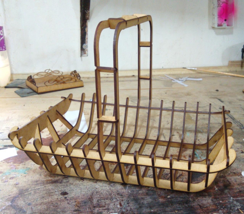 طرح سبد چوبی با ضخامت ۳ میلی‌متر مناسب برای استفاده در دستگاه های cnc چوب و cnc لیزر - laser cut wooden basket 3mm dxf file