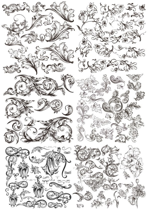 طرح دکور چرخشی مناسب برای استفاده در دستگاه های cnc چوب و cnc لیزر - swirls decor cdr file