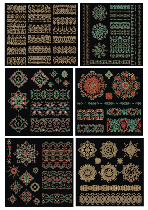 طرح مجموعه المان‌های دکور لوکس مناسب برای استفاده در دستگاه های cnc چوب و cnc لیزر - luxury decor elements set cdr file