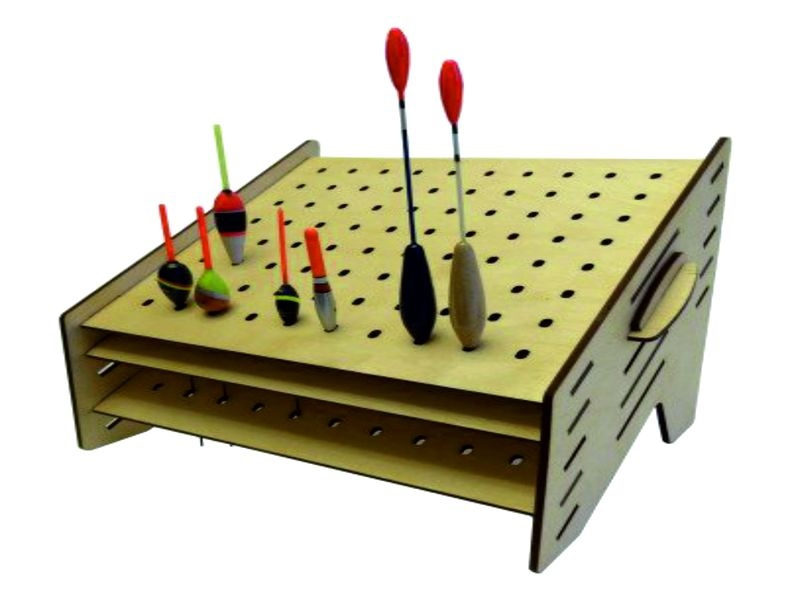 طرح پایه چوب ماهیگیری سایز ۲۵x۳۵ مناسب برای استفاده در دستگاه های cnc چوب و cnc لیزر - laser cut fishing pole float stand 25x35 cdr file
