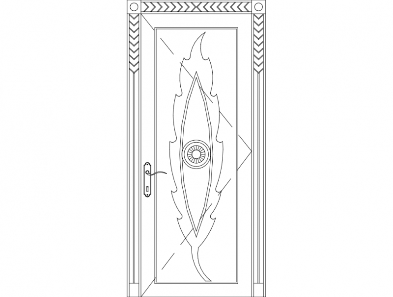 طرح درب چوبی منبت کاری شده مناسب برای استفاده در دستگاه های cnc چوب و cnc لیزر - carved wood door dxf file