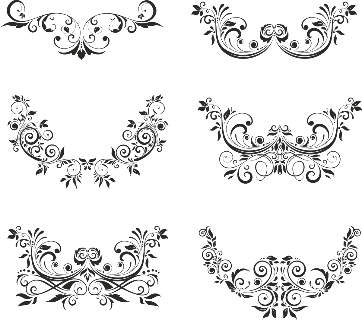 طرح المان های گلدار مناسب برای استفاده در دستگاه های cnc چوب و cnc لیزر - floral elements cdr file