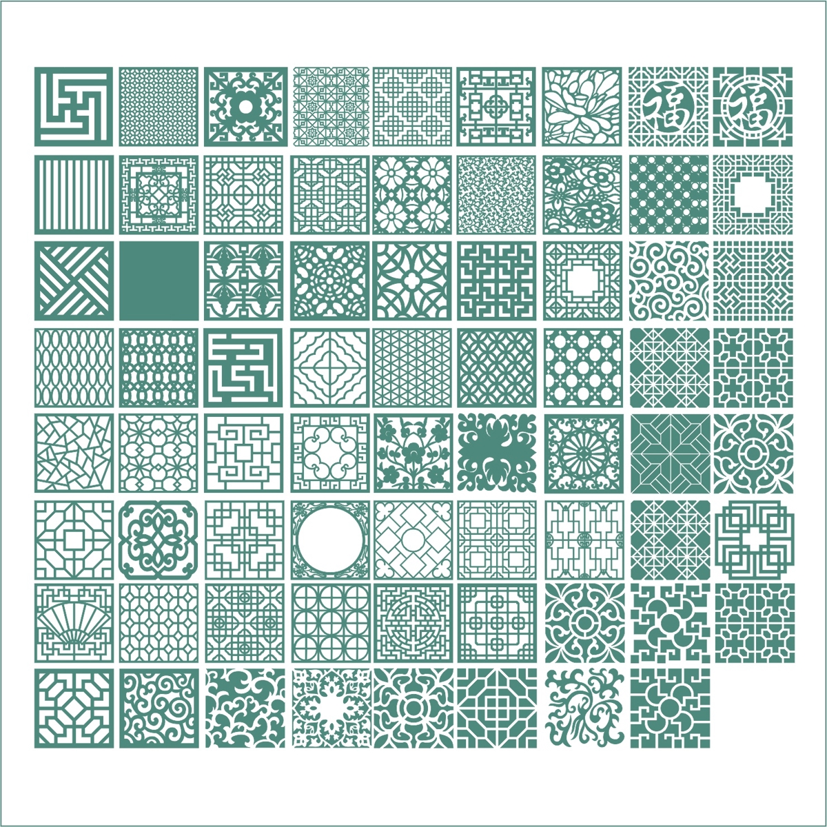 طرح فایل وکتور تزئینات مربعی شکل مناسب برای استفاده در دستگاه های cnc چوب و cnc لیزر - square ornaments vectors cdr file