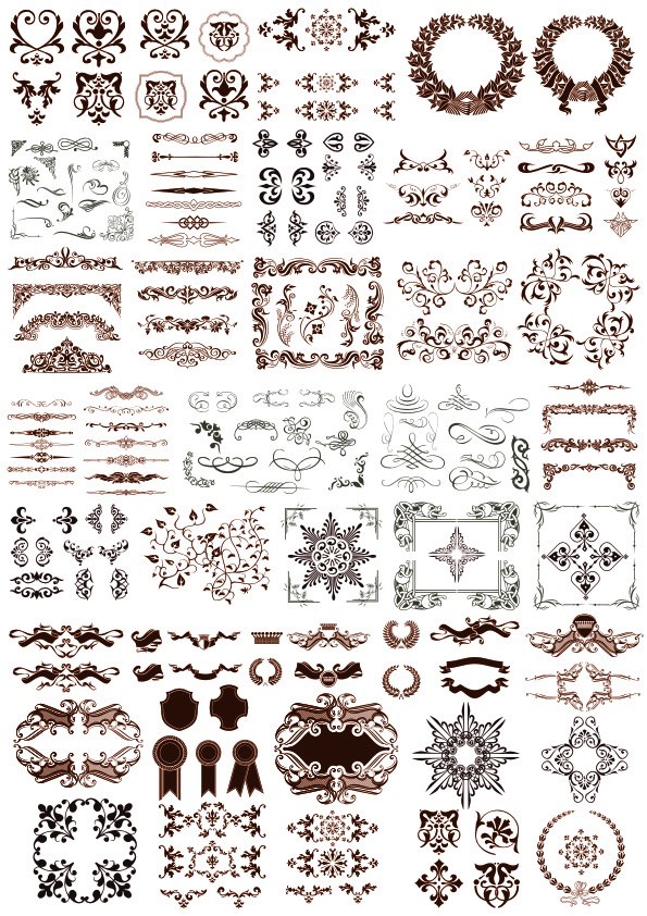 طرح المان های تزئینی مناسب برای استفاده در دستگاه های cnc چوب و cnc لیزر - decorative elements cdr file