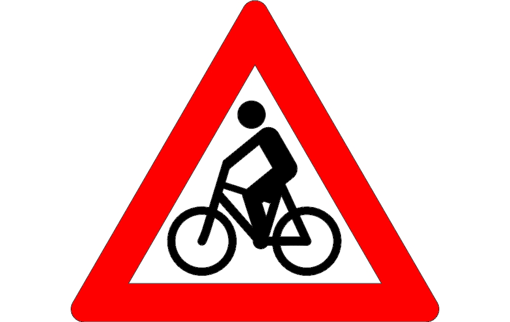 طرح تابلوی راهنمایی و رانندگی دوچرخه مناسب برای استفاده در دستگاه های cnc چوب و cnc لیزر - bicycle traffic sign dxf file