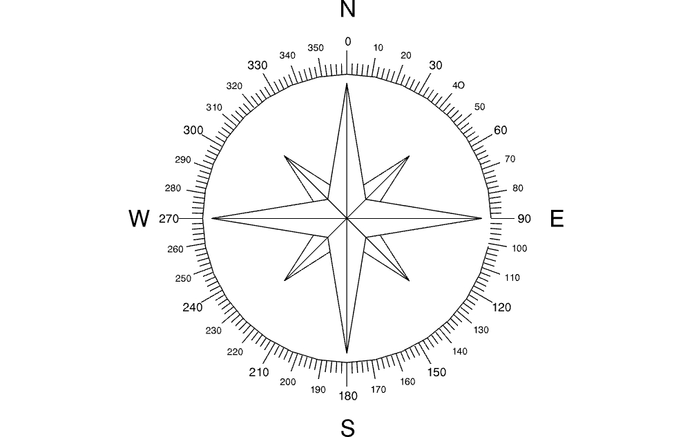 طرح قطب نمای شمال مناسب برای استفاده در دستگاه های cnc چوب و cnc لیزر - north arrow compass dxf file