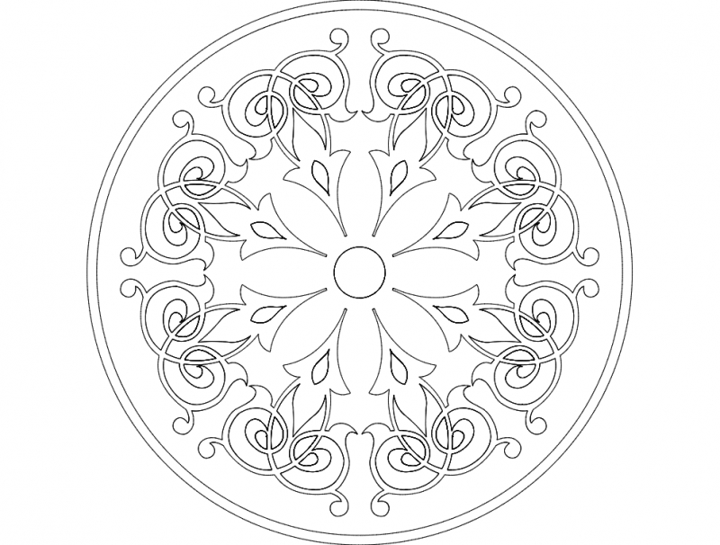 طرح ماندالا (چرخ هستی) ۴ مناسب برای استفاده در دستگاه های cnc چوب و cnc لیزر - mandala 4 dxf file