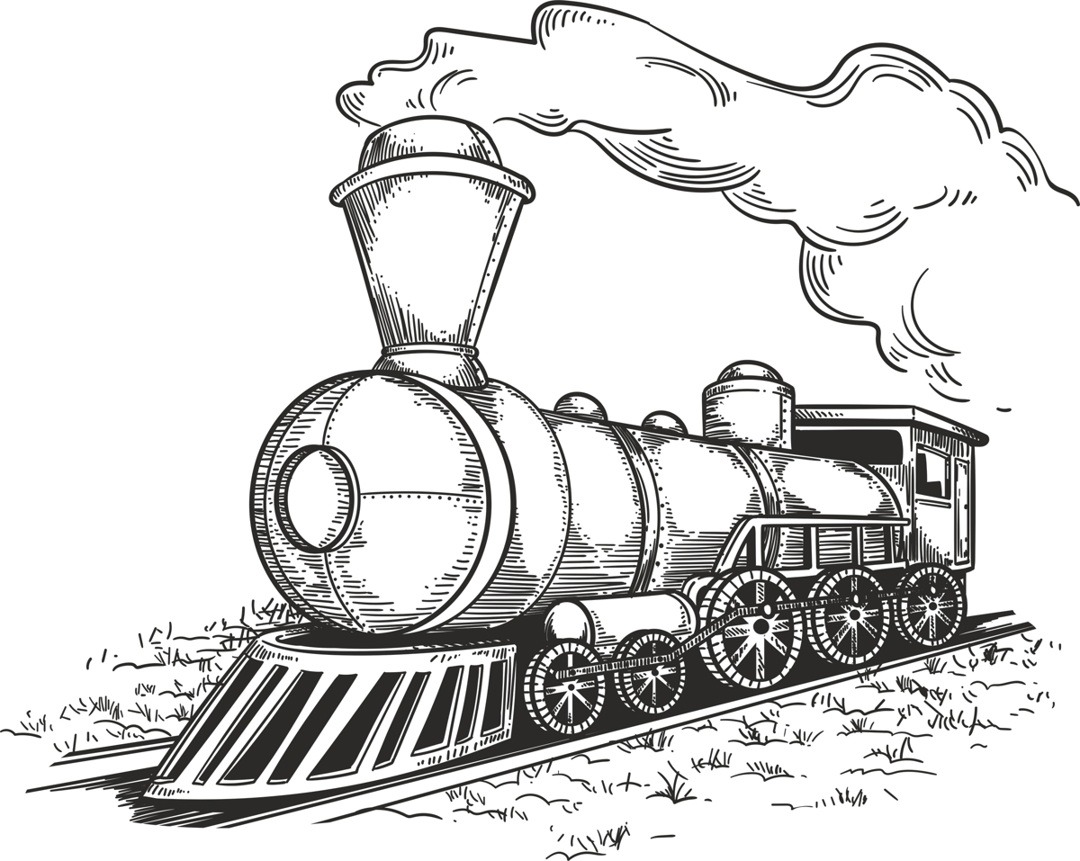 طرح لوکوموتیو قدیمی مناسب برای استفاده در دستگاه های cnc چوب و cnc لیزر - retro locomotive cdr file