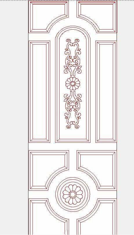 طرح درب ۱۷ مناسب برای استفاده در دستگاه های cnc چوب و cnc لیزر - door design 17 dxf