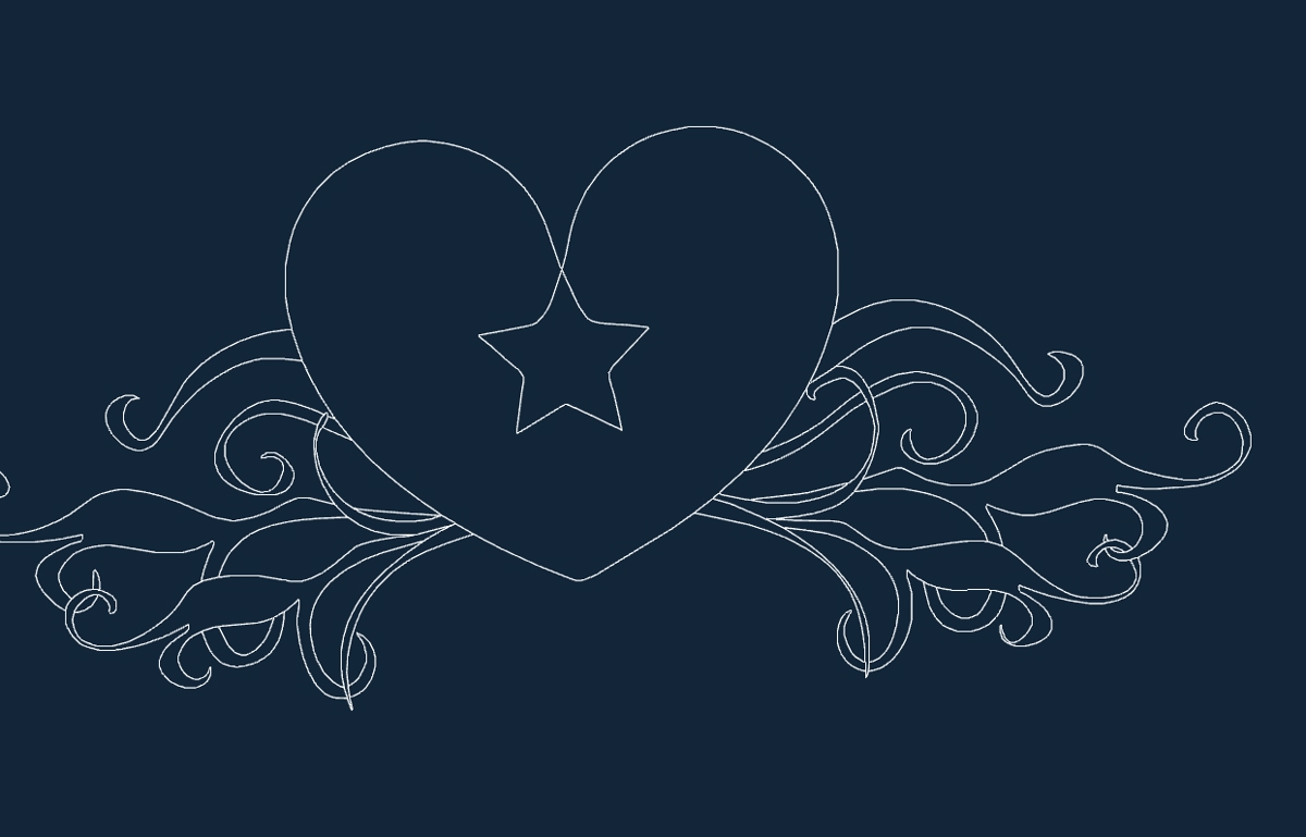 طرح ستاره قلبی مناسب برای استفاده در دستگاه های cnc چوب و cnc لیزر - heart star dxf