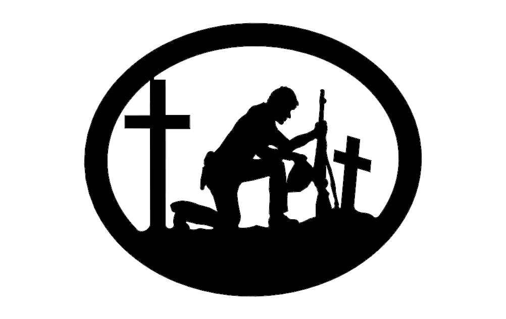 طرح سرباز با صلیب مناسب برای استفاده در دستگاه های cnc چوب و cnc لیزر - soldier with crosses dxf file