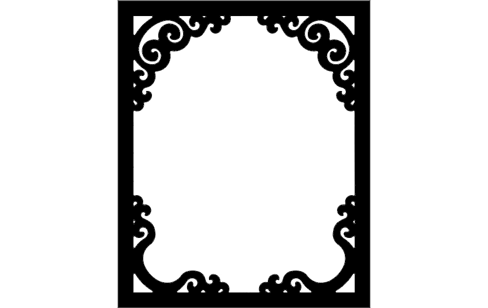 طرح قاب تزئینی مناسب برای استفاده در دستگاه های cnc چوب و cnc لیزر - decoration frame dxf file