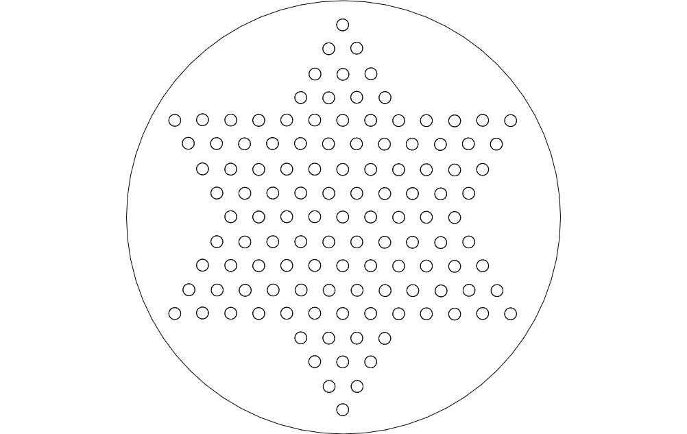طرح چکرز چینی مناسب برای استفاده در دستگاه های cnc چوب و cnc لیزر - chinese checkers dxf file