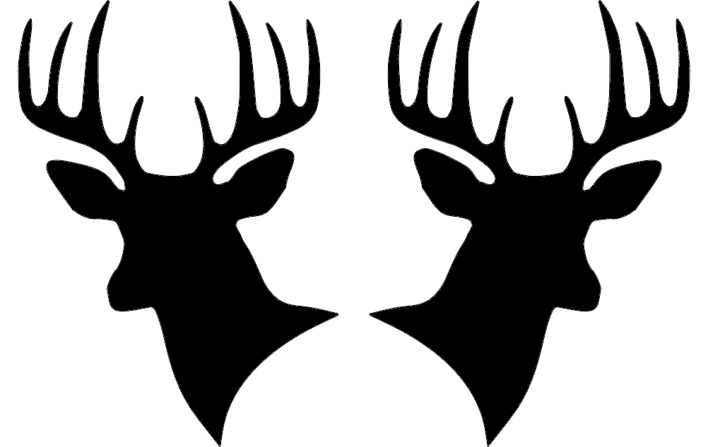 طرح سیلوئت دو سر گوزن مناسب برای استفاده در دستگاه های cnc چوب و cnc لیزر - two deer heads silhouette dxf file
