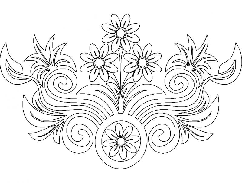 طرح گل مناسب برای استفاده در دستگاه های cnc چوب و cnc لیزر - flower design dxf file
