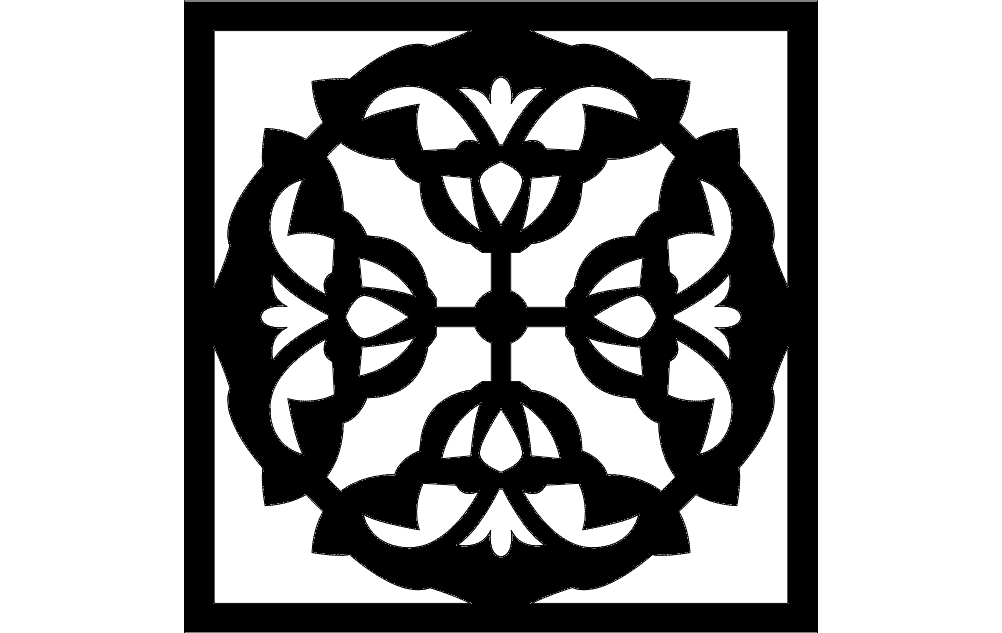 طرح مشبک گل مناسب برای استفاده در دستگاه های cnc چوب و cnc لیزر - flower grille pattern dxf file