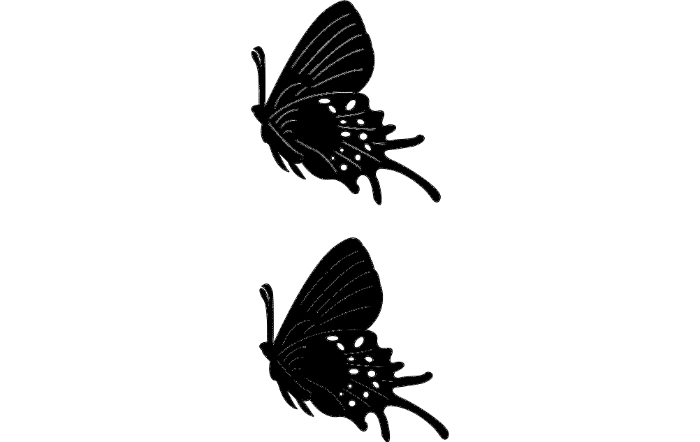 طرح پروانه 10 مناسب برای استفاده در دستگاه های cnc چوب و cnc لیزر - butterflies10 dxf file