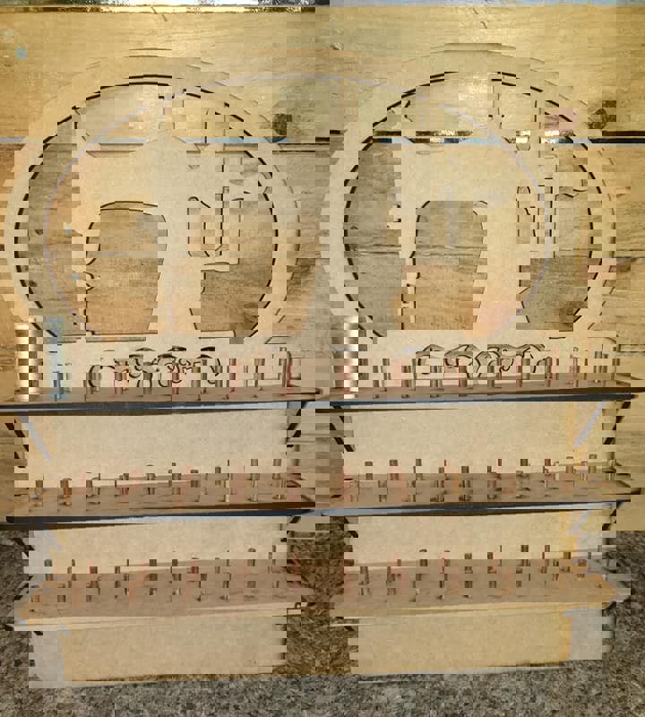 طرح قفسه نخ قرقره مناسب برای استفاده در دستگاه های cnc چوب و cnc لیزر - laser cut spool thread rack