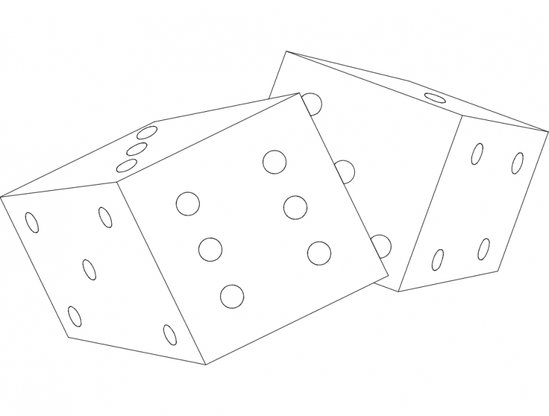 طرح تاس شماره ۲ مناسب برای استفاده در دستگاه های cnc چوب و cnc لیزر - dice 2 dxf file
