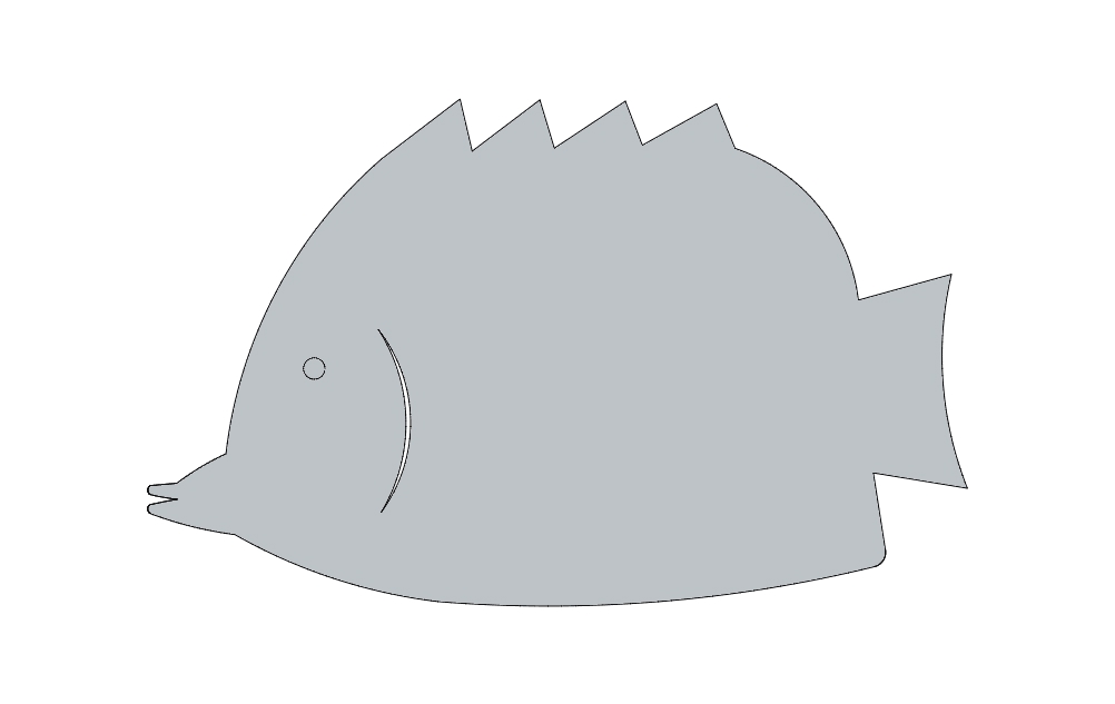 طرح ماهی sm 8 مناسب برای استفاده در دستگاه های cnc چوب و cnc لیزر - fish sm 8 dxf file