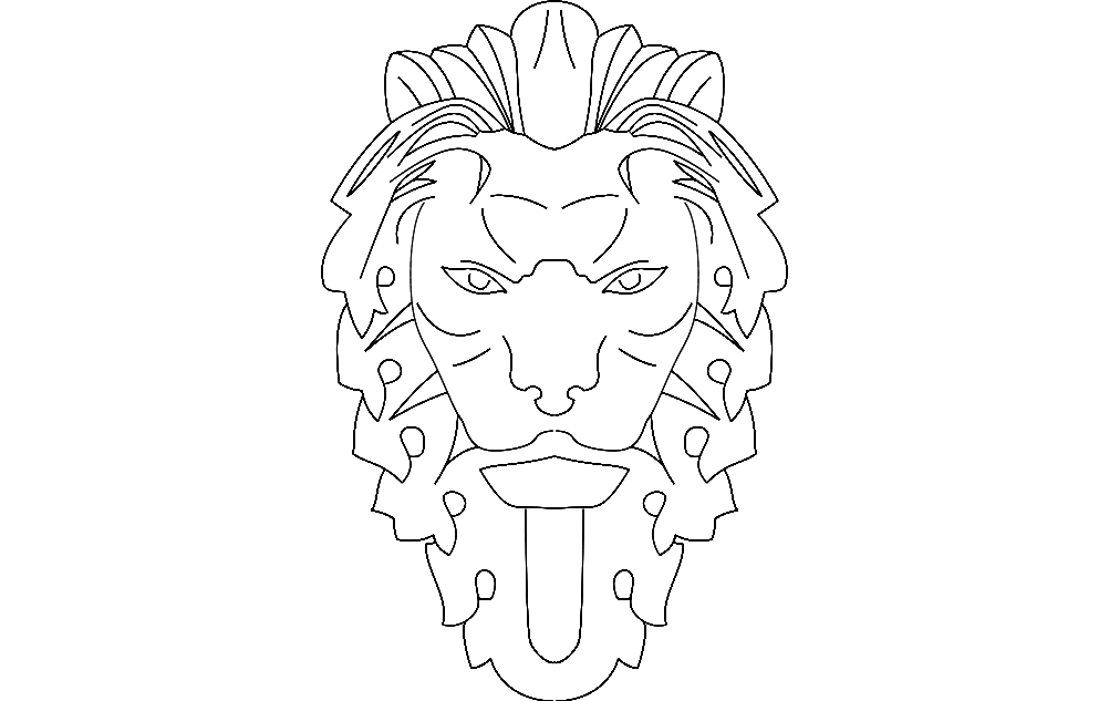 طرح شیر مناسب برای استفاده در دستگاه های cnc چوب و cnc لیزر - lion dxf file