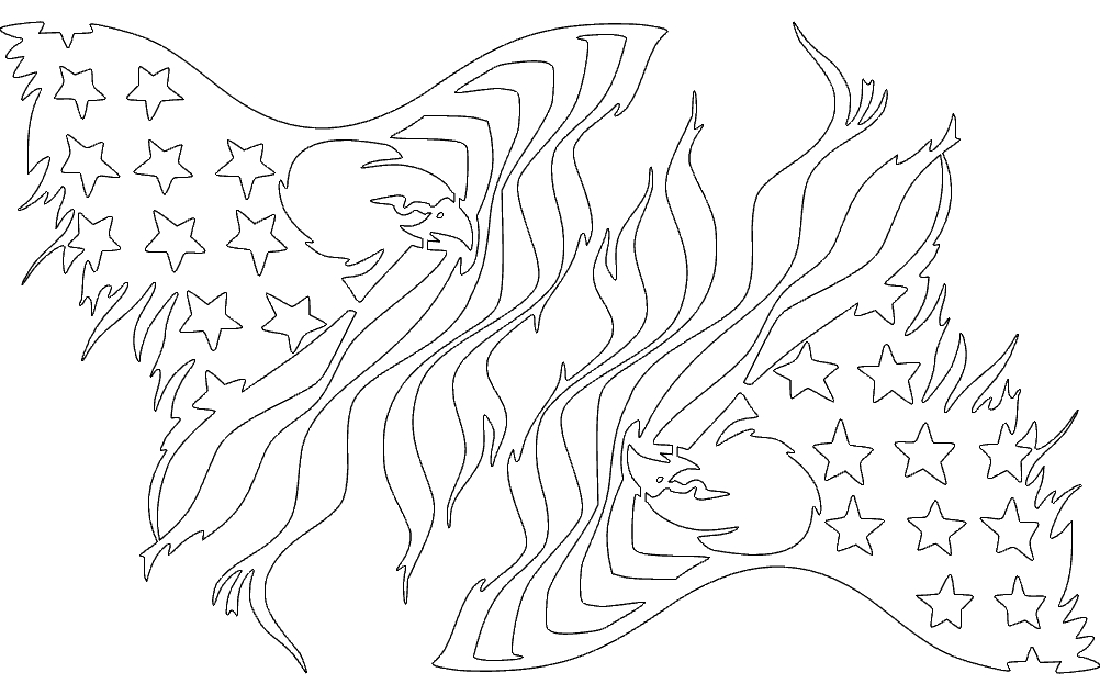 طرح پرچم عقاب مناسب برای استفاده در دستگاه های cnc چوب و cnc لیزر - eagle flag dxf file