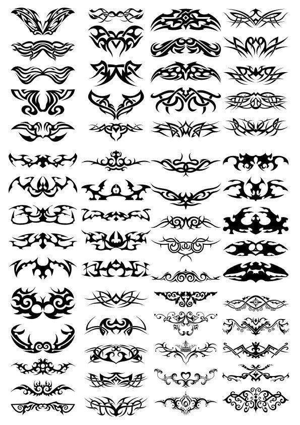 طرح وکتور طرح تاتو مناسب برای استفاده در دستگاه های cnc چوب و cnc لیزر - tattoo vector set cdr file