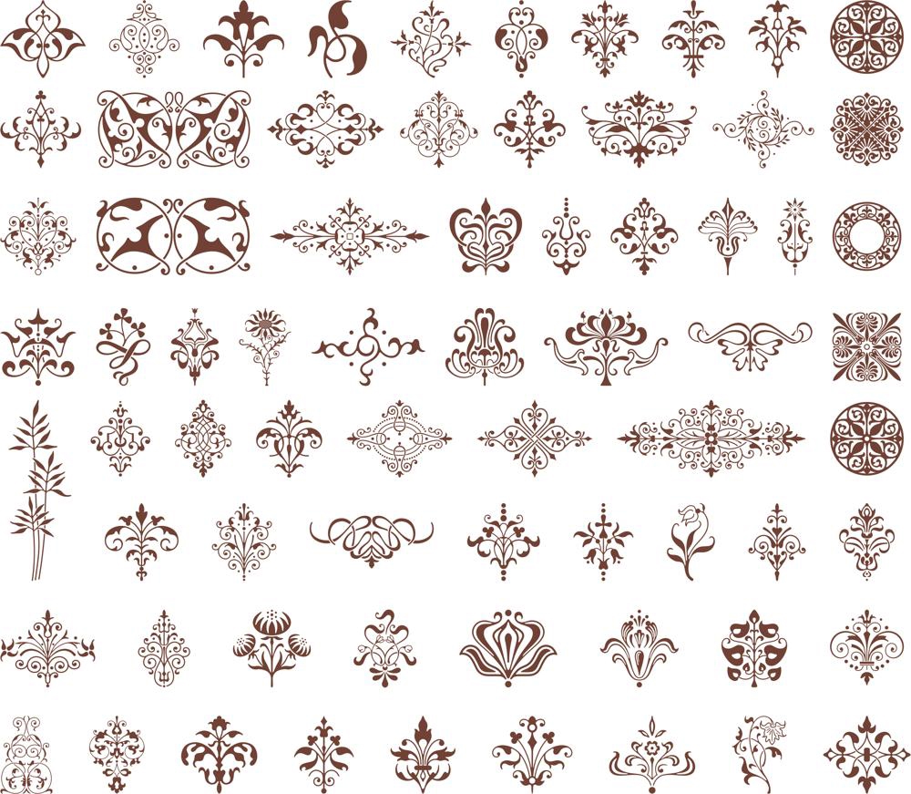 طرح وکتور عناصر طراحی تزئینی مناسب برای استفاده در دستگاه های cnc چوب و cnc لیزر - ornamental design element vectors cdr file
