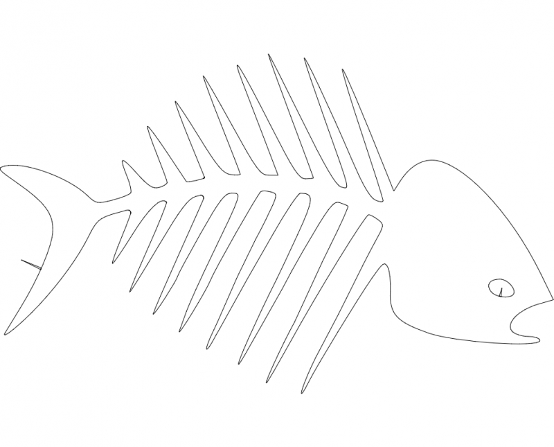 طرح استخوان ماهی مناسب برای استفاده در دستگاه های cnc چوب و cnc لیزر - fish bones dxf file