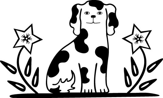 طرح فایل لایه باز سگ با گل مناسب برای استفاده در دستگاه های cnc چوب و cnc لیزر - dog with flowers eps file