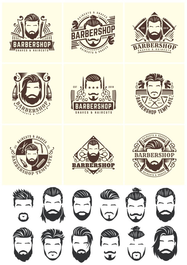 طرح مجموعه وکتور آرایشگاه زنانه مناسب برای استفاده در دستگاه های cnc چوب و cnc لیزر - barbershop vector set cdr file