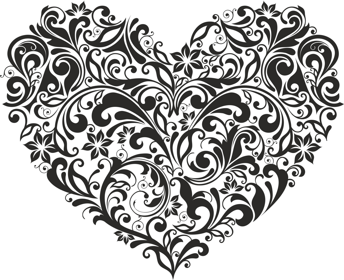 طرح قلب تزیینی مناسب برای استفاده در دستگاه های cnc چوب و cnc لیزر - ornament heart cdr file