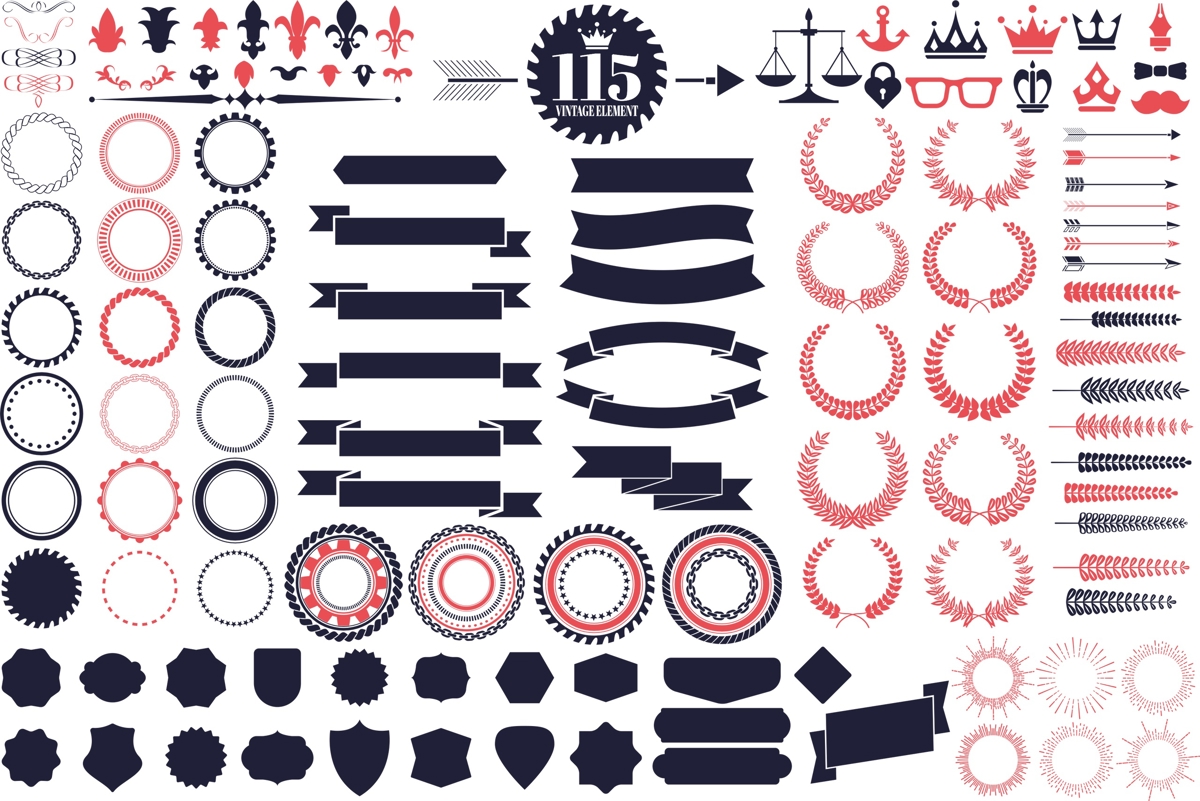طرح لوگو با طرح قدیمی مناسب برای استفاده در دستگاه های cnc چوب و cnc لیزر - vintage logo kit cdr file