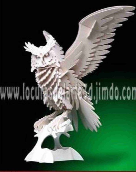طرح پازل چوبی سه بعدی جغد مناسب برای استفاده در دستگاه های cnc چوب و cnc لیزر - owl 3d wooden puzzle cdr file
