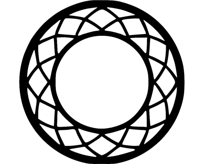 طرح قاب توری تزئینی دایره ای مناسب برای استفاده در دستگاه های cnc چوب و cnc لیزر - circle frame lace decoration dxf file