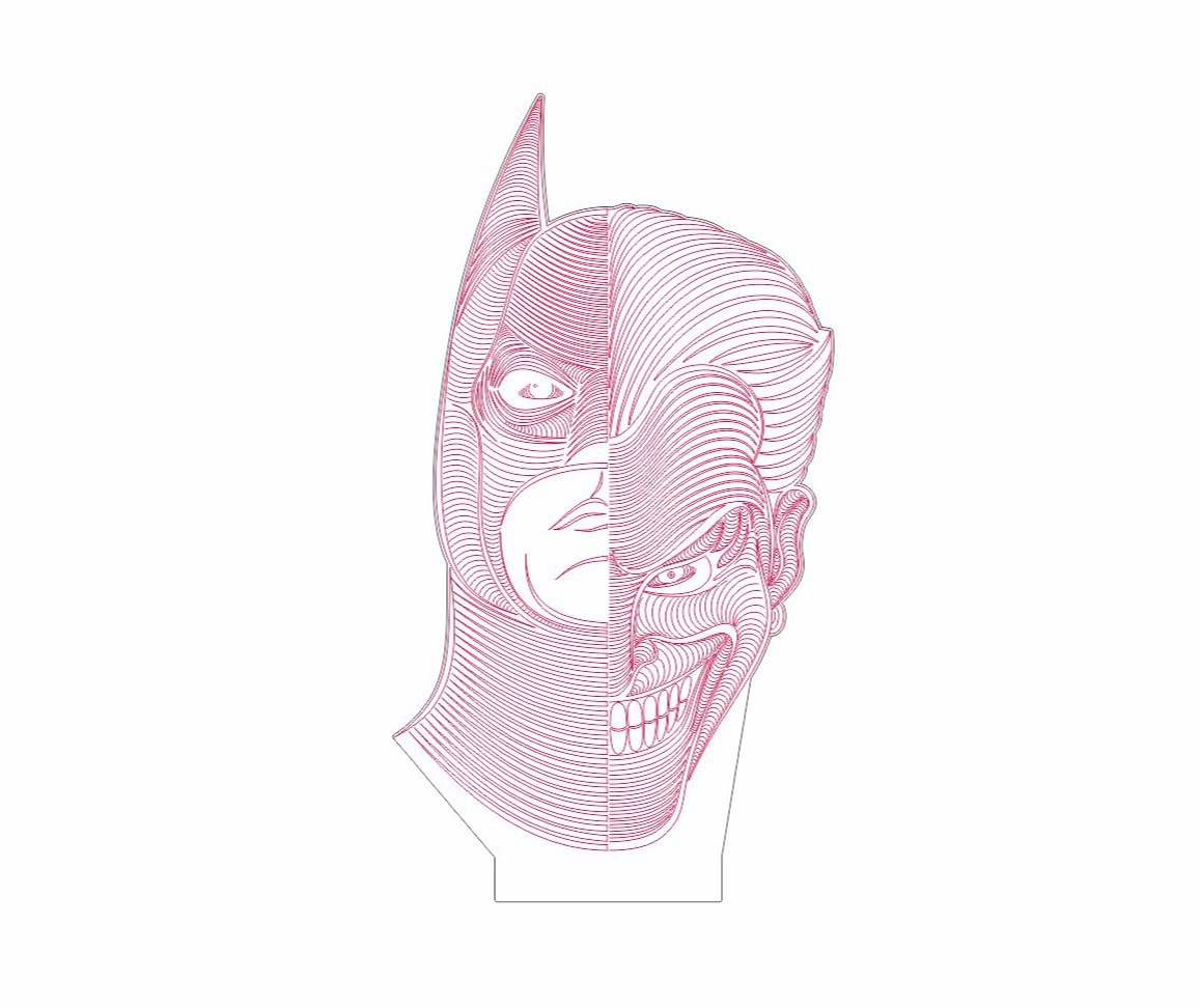 طرح بتمن و جوکر مناسب برای استفاده در دستگاه های cnc چوب و cnc لیزر - batman joker dxf file