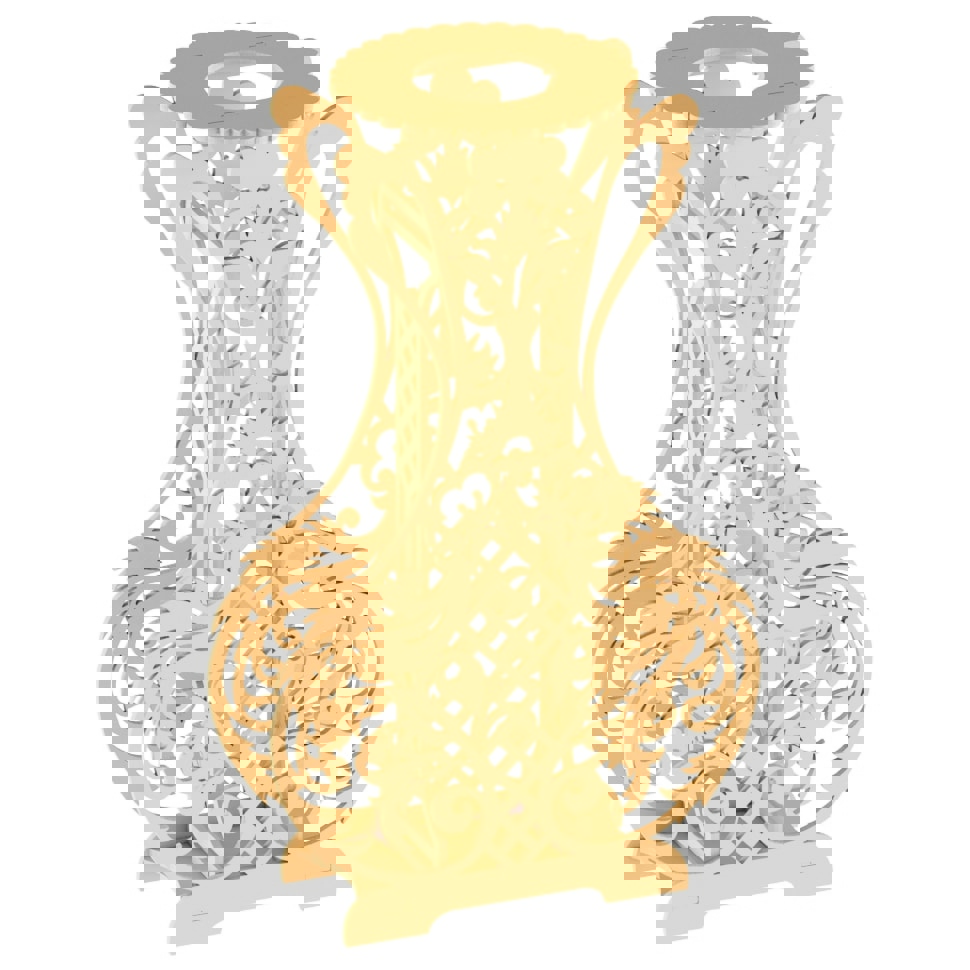 طرح گلدان دکوری منزل مناسب برای استفاده در دستگاه های cnc چوب و cnc لیزر - laser cut home decor vase dxf file
