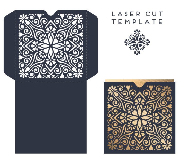 طرح کارت دعوت عروسی مناسب برای استفاده در دستگاه های cnc چوب و cnc لیزر - laser cut wedding invitation card design template cdr file
