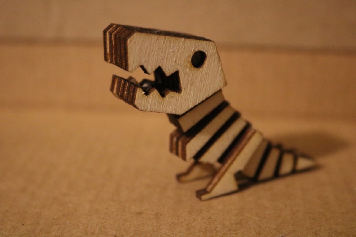 طرح تی رکس کوچولو مناسب برای استفاده در دستگاه های cnc چوب و cnc لیزر - laser cut tiny t rex cdr file