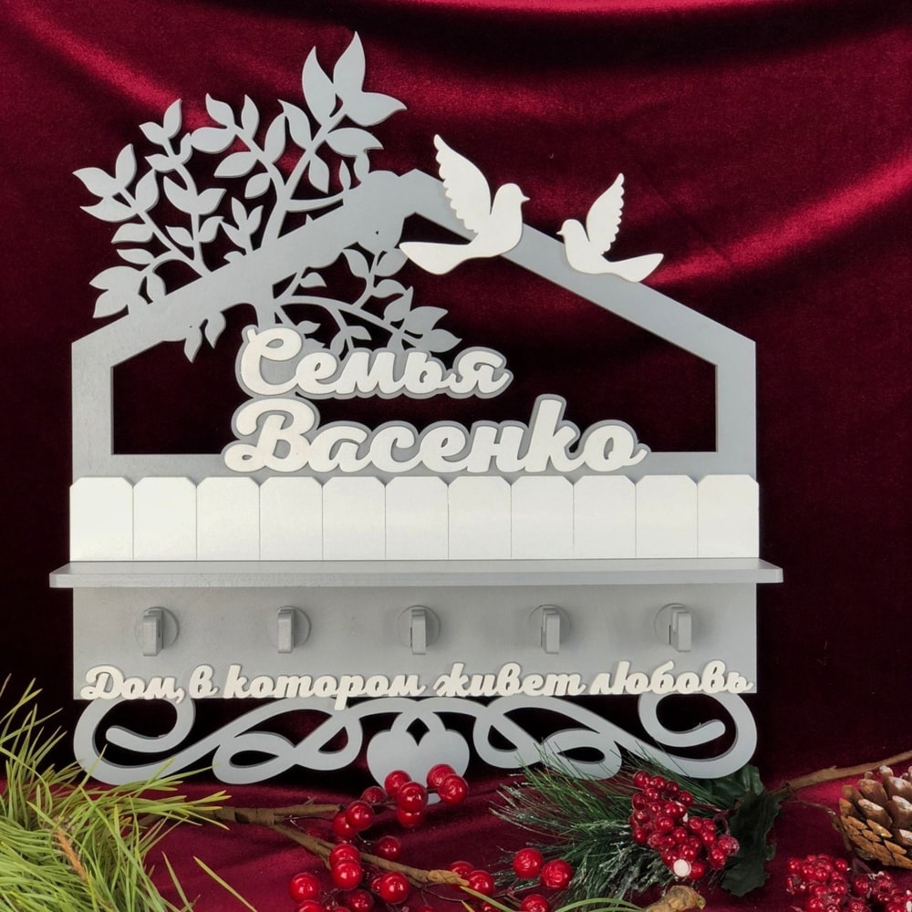 طرح جاکلیدی چوبی شخصی مناسب برای استفاده در دستگاه های cnc چوب و cnc لیزر - laser cut personalised wooden key holder cdr file