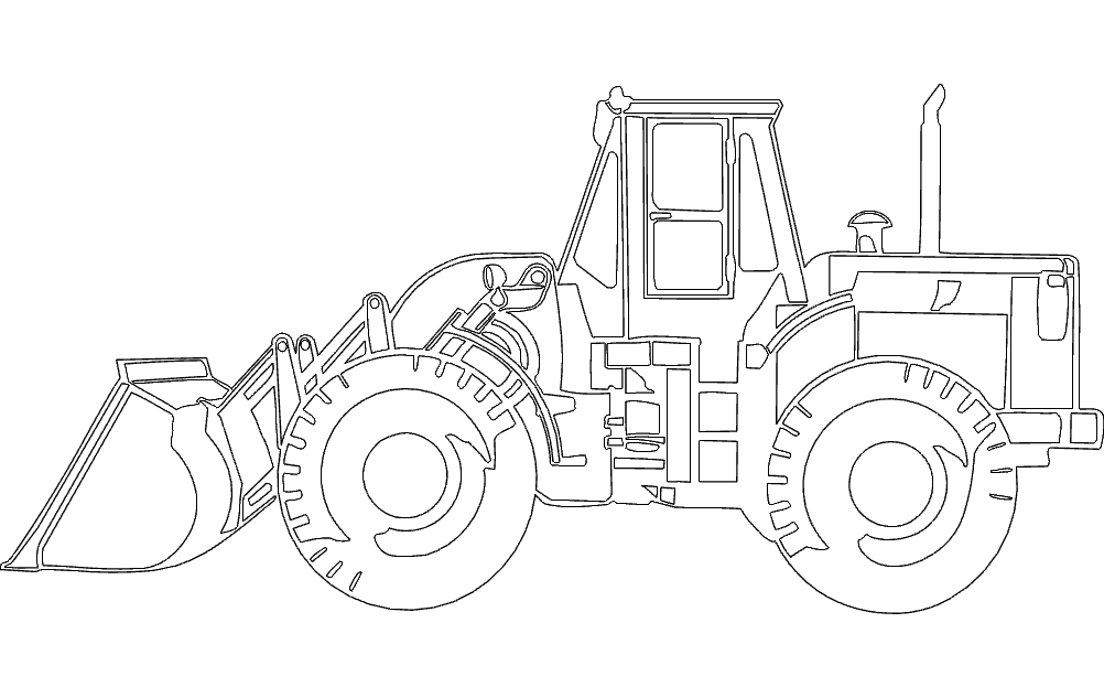 طرح بلدوزر کاترپیلار مناسب برای استفاده در دستگاه های cnc چوب و cnc لیزر - caterpillar bulldozer dxf file