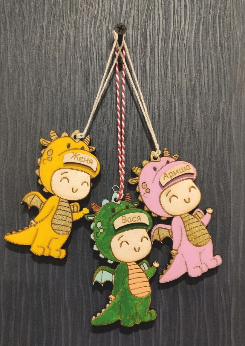 طرح عروسک بچه اژدها مناسب برای استفاده در دستگاه های cnc چوب و cnc لیزر - laser cut cool baby dragon ornament cdr file