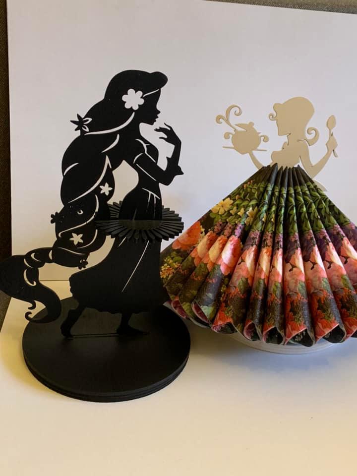 طرح جا دستمال کاغذی پرنسسی مناسب برای استفاده در دستگاه های cnc چوب و cnc لیزر - laser cut princess napkin holder dxf file