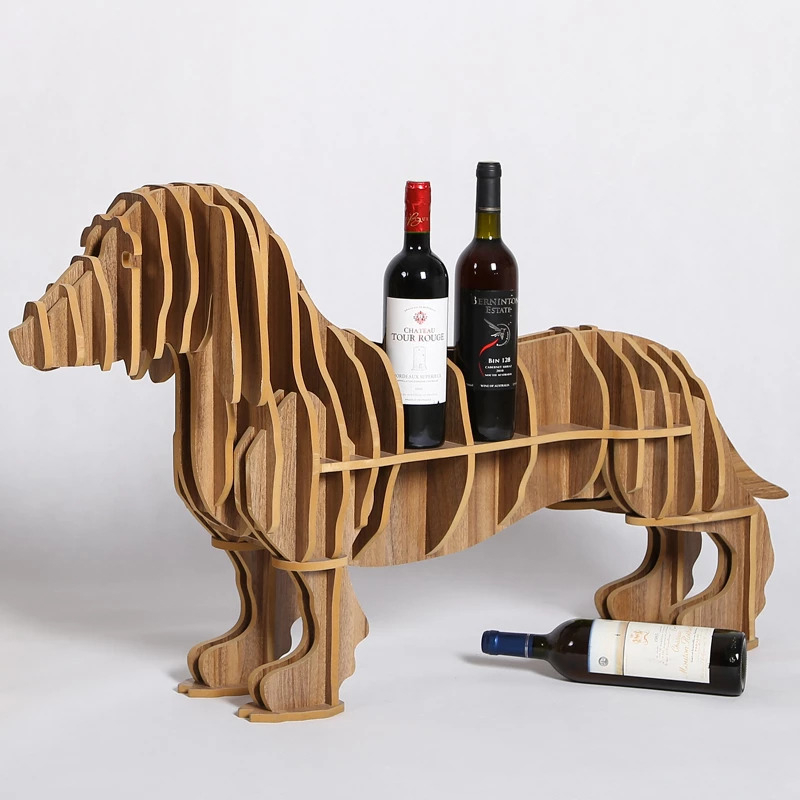 طرح جا نوشابهی سگ داشهوند مناسب برای استفاده در دستگاه های cnc چوب و cnc لیزر - laser cut dachshund dog wine rack cdr file
