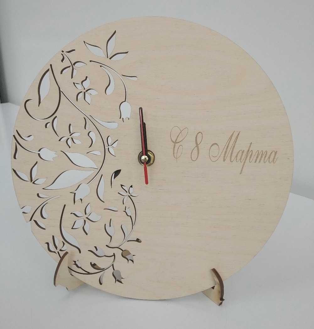 طرح ساعت طرح گل مدرن مناسب برای استفاده در دستگاه های cnc چوب و cnc لیزر - laser cut contemporary floral clock cdr file