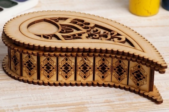 طرح جعبه به شکل قطره اشک مناسب برای استفاده در دستگاه های cnc چوب و cnc لیزر - laser cut teardrop shaped box cdr file